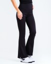 LEVITY Lotus Slit Flare Pants Black Beauty L