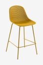 Kave Home   Barstol Quinby sittehøyde 65 cm 4 pk   Gul