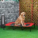 Opphøyd Hundeseng I Rød Oxford For Store Hunder