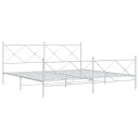  Sengeramme i metall med hode- og fotgavl hvit 200x200 cm 8721012374607