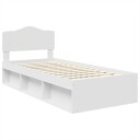  Sengestamme med hodegjerde Hvit 90 x 200 cm Massiv furu