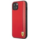 Ferrari Mobildeksel On Track Carbon Stripe til iPhone 13 Mini 5,4" Rød