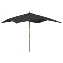 vidaXL Hageparasoll med trestang svart 300x300x273 cm