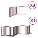 Vidaxl Hundeport Sammenleggbar 10 Paneler Brun 800 cm Poppeltre