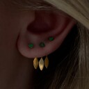 Stine A Jewelry Petit Love Heart Grass Green Enamel Earring Forgylt Sølv Sterling 925 