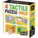 Headu 4 i 1 Taktilt Puslespill 2+Ã¥r Vilde Dyr