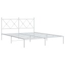  Sengeramme i metall med sengegavl hvit 150x200 cm 8721012374379