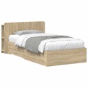  Sengeramme med oppbevaring Sonoma eik 80 x 200 cm