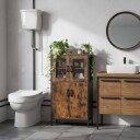 Industriell skjenk med glassdør – justerbare hyller sikker design