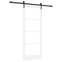 vidaXL Skyvedør med tilbehørsett Hvit 83x202 cm Massivt Tre Furu