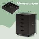 Mobilt arkivskap med 5 skuffer – Sort 49x41x66 cm