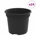 vidaXL Rund Blomsterpotte 24 pcs Svart Ø 12,5 x 10 cm Plast
