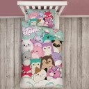 Licens Squishmallows sengetøy   Vendbart design   Squishmallows sengetøysett   100% myk bomull