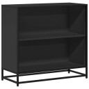 Bokhylle svart 80x35x76 cm konstruert tre