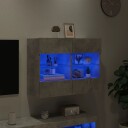 vidaXL Vegghengt TV-benk med LED-lys betonggrå 78,5x30x60,5 cm 8721012256866