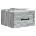  Vegghengt Nattbord med skuff 2 pcs Grå sonoma 34,5 x 33 x 20 cm
