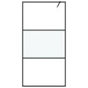 vidaXL Dusjvegg svart 100x195 cm halvfrostet ESG-glass