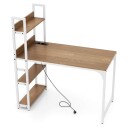 Skrivebord med ladestasjon – 120x65 cm innebygd hylle