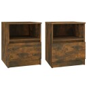vidaXL Nattbord 2 stk røkt eik 40x40x50 cm konstruert tre