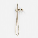 Semplice SBR801 S13 - Dusjsett Rain DeLuxe Ø40 cm, Vegg, Polert messing Naturfarget