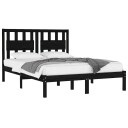 vidaXL Sengeramme svart heltre furu 200x200 cm
