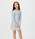 Calvin Klein Silver Coated Ls Sweater DresSilver 170