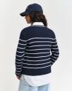 GANT Ribbed Breton Cardigan Evening Blue M