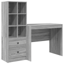  Skrivebord med lagring 2 pcs Grå sonoma 90 x 50 x 76 cm