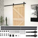 vidaXL Skyvedør Naturlig og svart 80 x 210 cm Heltre furu