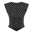 Ganni Polka Dot Satin Corset Top   BLACK   36