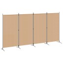 vidaXL 4-panel romdeler Beige 346 x 180 cm Stoff