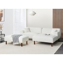 Hjørnesofa med fotskammel Holt   Hvit brun/Bouclé
