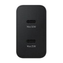 Samsung 50W Duo USB-C Vegglader med 2 Utganger - Svart