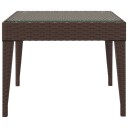 vidaXL Sidebord brun 50x50x38 cm polyrotting og herdet glass