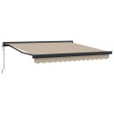 Automatisk Uttrekkbar Markise Beige 350x250 cm  Markise Erstatningsstoff for 3.5x2.5 m Ramme Beige