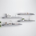 vidaXL Flytende vegghyller 4 stk gr? 90x23,5x3,8 cm MDF