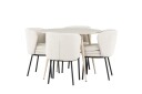 Venture Home Plaza Spisegruppe 100 cm Rund med 4 Agnes stoler Whitewash/Hvid