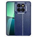 INCOVER Xiaomi 14 Pro Fleksibelt Plastdeksel Litchi Texture - Blå