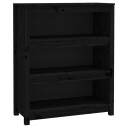 vidaXL Bokhylle svart 80x35x97 cm heltre furu