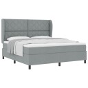  Box Spring Seng med Madrass   Lys Grå 180x200 cm Stoff