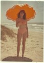 Retro Nostalgic Summer Girl Holding  Sun Umbrella Plakat Plakat / 70x100cm