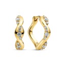 Sif Jakobs Jewellery Ellera Waves Altro Creolo Earrings Gullfarge Hvit 16.5 mm