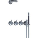 Vola 5471R-081D Dusjtermostat, med hode- og hånddusj, sort matt