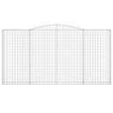 vidaXL Gabionkurver buede 4 stk 400x30x200/220 cm galvanisert jern