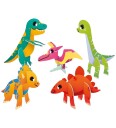 Educa 3D Puslespill 18 Brikker/5 Figurer My First Dinos Educa OneSize Puslespill Grønn Gul Oransje Rosa