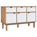vidaXL Skjenk OTTA brun og hvit 114x43x73,5 cm heltre furu