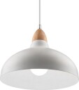 Home Décor BIRK Hvit Ø19cm pendel   E27 sokkel 2m ledning metall / tre