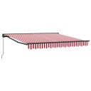  Innvendbar Markise Rød og hvit stripe 300x250 cm stoff