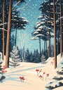 Christmas Snowy forest Plakat Plakat / 30x40cm