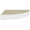 vidaXL Hj?rnehylle vegghengt eik og hvit 35x35x3,8 cm MDF
